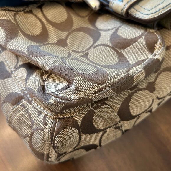 Coach 11862 Signature Soho Hobo Buckle Flap Pocket Bag Khaki Brown - Picture 14 of 16